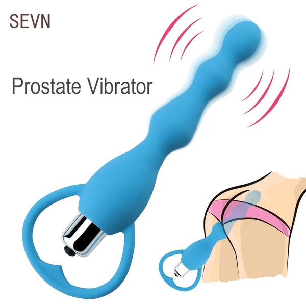 Vibrators Anal Plug Vibrating Massage Soft Anal Beads Butt Plug Sex Toys for Couples Butt Plug Silicone Adult Products
