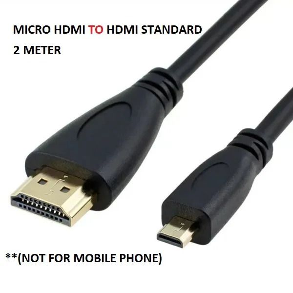 Micro HDMI to HDMI Standart 2 Meter Cable 4k Supported