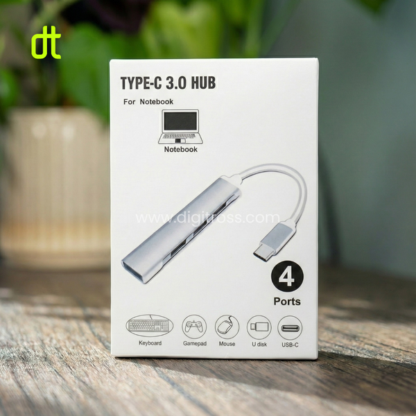 Type C USB HUB High Speed 4 Port Multi Splitter Adapter OTG