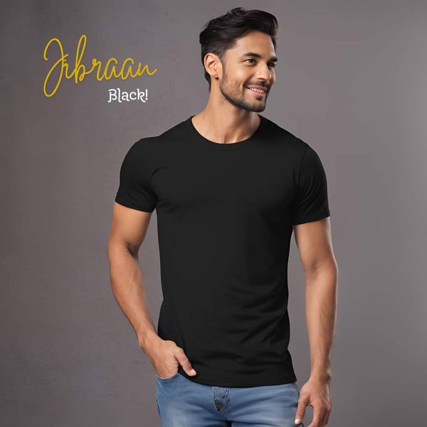 Premium Solid Black Colour T-shirt