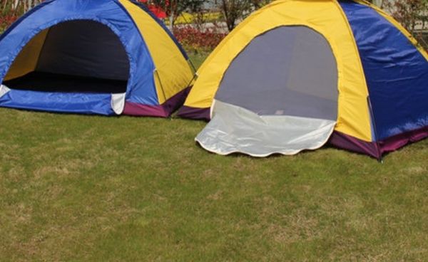 4 Person Tent Waterproof Single Layer Manual Open Fiberglass Pole Single Door Single Layer
