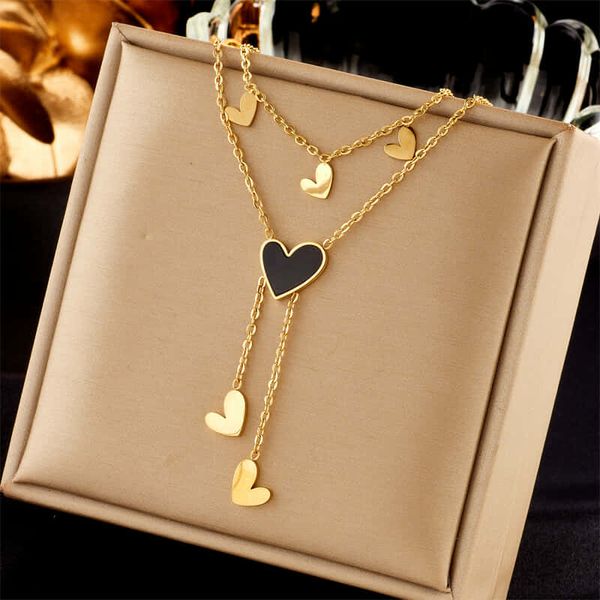 Double layer Love shape neckpiece