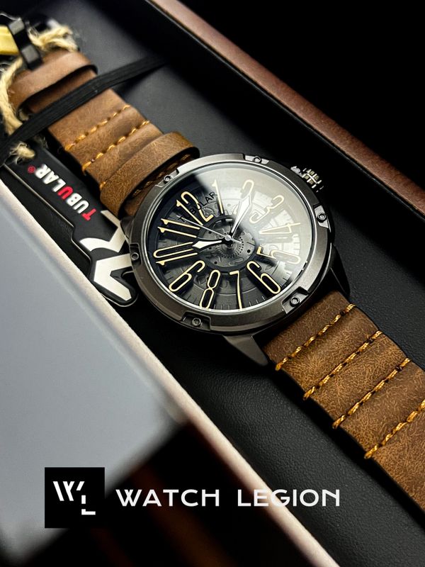 TUBLAR BELT BIG DIGIT BROWN