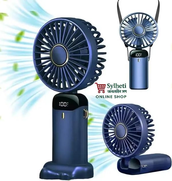 USB Handheld Mini Fan Foldable Portable Neck Hanging Fans 5 Speed USB Rechargeable Fan
