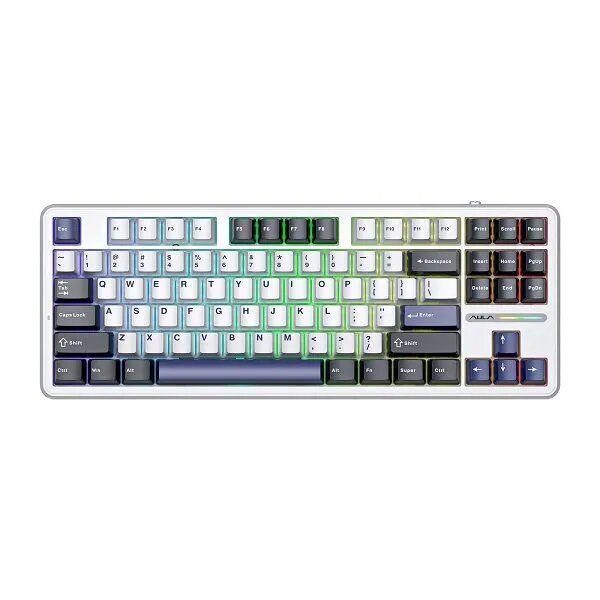 Aula F87 Gasket RGB Mechanical Keyboard- Gray Wood Switch