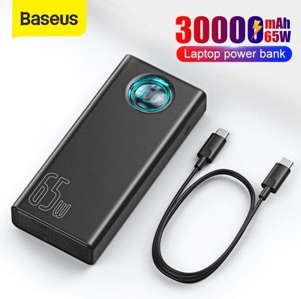 Baseus Power Bank 65W 30000mAh Amblight For Laptop Mobile Macbook – Black Color