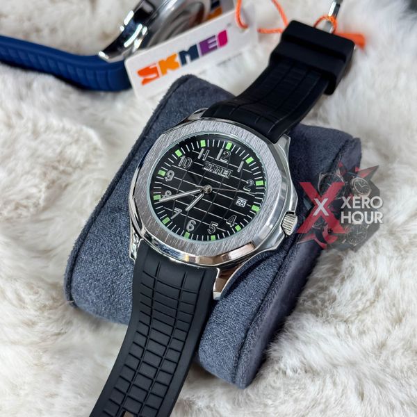 SKMEI Aquanaut || Black dial silver Bezel || Waterproof