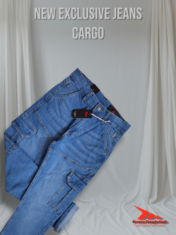 Jeans Cargo (Mid Light Blue)