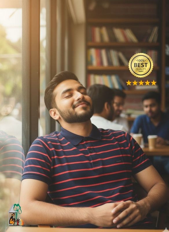 Men's Red & Blue Stripe Polo T-Shirt | 100% Cotton | Breathable Summer Wear | Palli