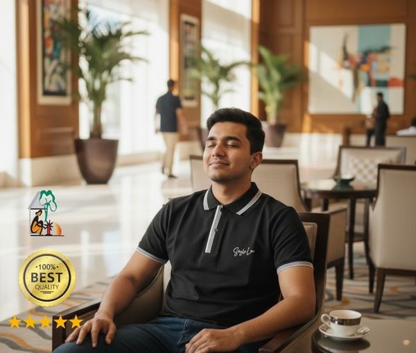 Men's Premium Black Polo T-Shirt | 210 GSM 100% Cotton | Summer Casual & Formal Wear | Palli