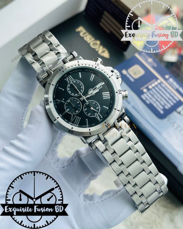 GC Silver Black Dial Chronograph Watch (AA Grade)