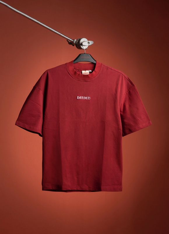 DENIED Premium Solid Drop Shoulder - Maroon
