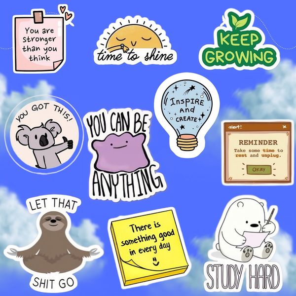 Motivational quote sticker set 02