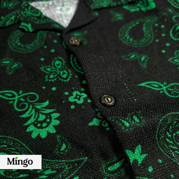 Printed Black Cuban Shirt ( AC Cotton) - Image 2