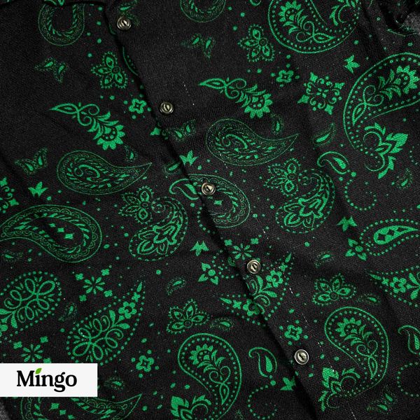 Printed Black Cuban Shirt ( AC Cotton) - Image 3