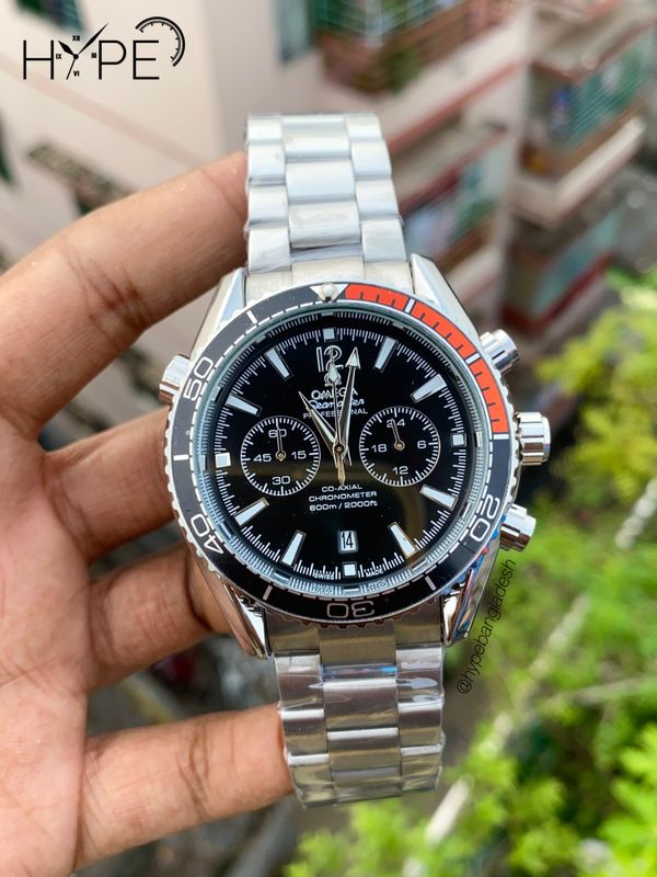 0mega seamaster chronograph (Black-Orange)