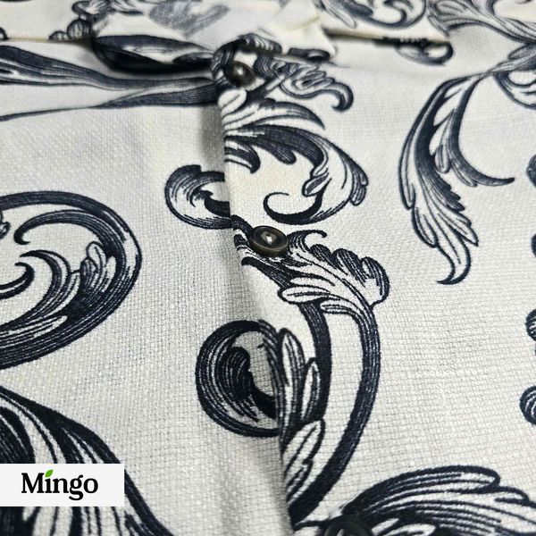 White Printed Cuban Shirt ( AC Cotton) - Image 2