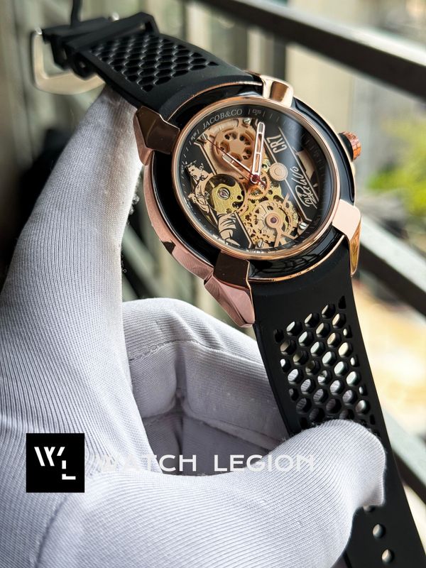 JACOB & CO ROSE GOLD CASE BLACK BELT