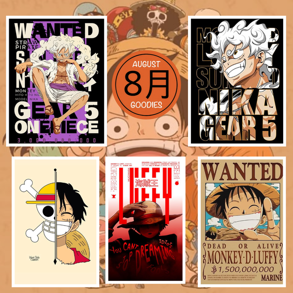 One Piece Luffy Art Prints Set