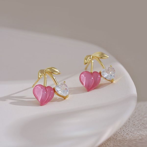 Cute pink love earrings