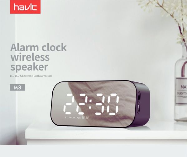Havit M3 Multi-function digital alarm clock wireless speaker-Black