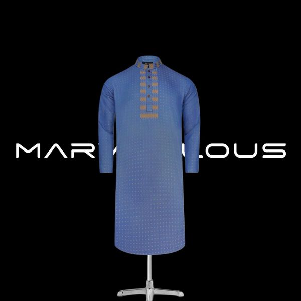 Luxury Cotton Panjabi- Play Blue