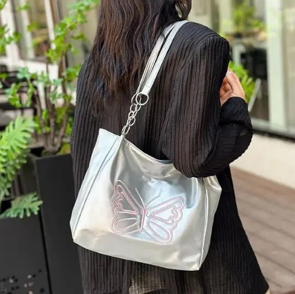 Butterfly printed tote bag