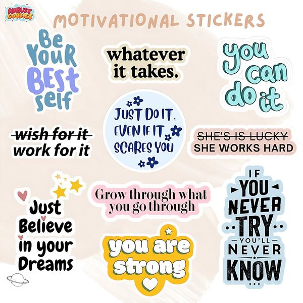Motivational quote sticker set 03