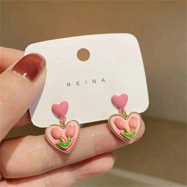 Double tulip love earrings