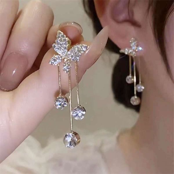 3 stone Butterfly Earring