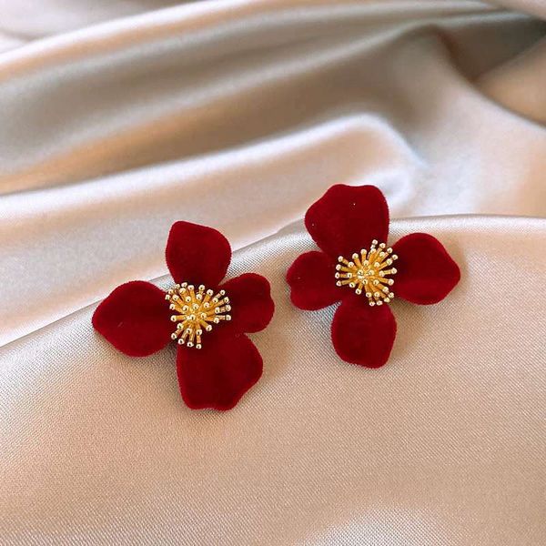 Red vintage velvet Earrings