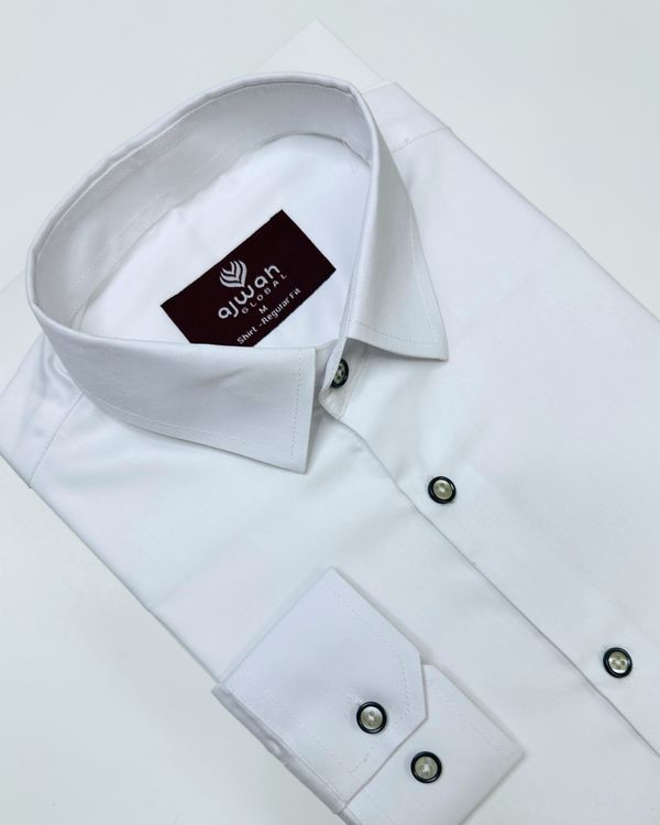 Classic White Solid Shirt – Premium Cotton