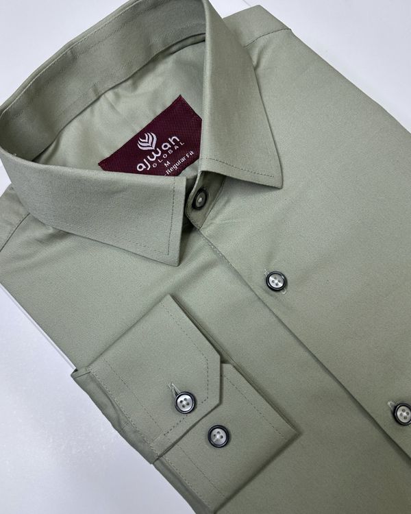 Solid Olive Green Shirt – Minimal Style