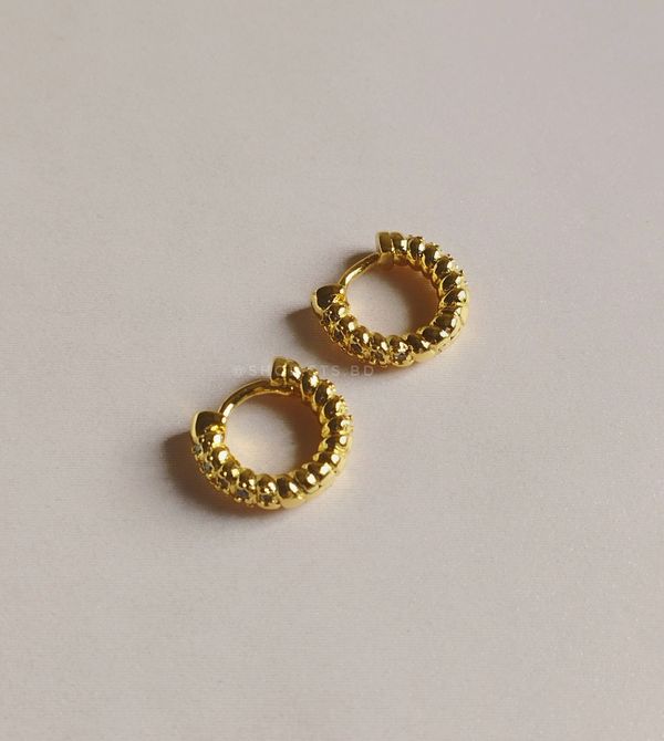 Twist hoop earrings - 0.8 cm