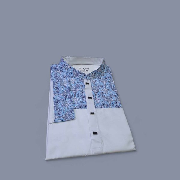 Panjabi Sky Blue Bubble contrast