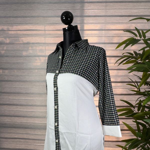 Chic Black & White Checkered Panel Cord Set