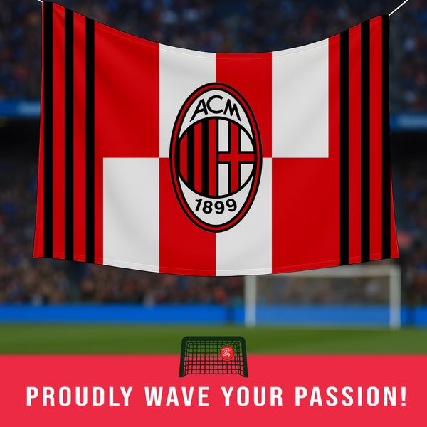 Roar with Rossoneri Pride – AC Milan Flag for Passionate Supporters!