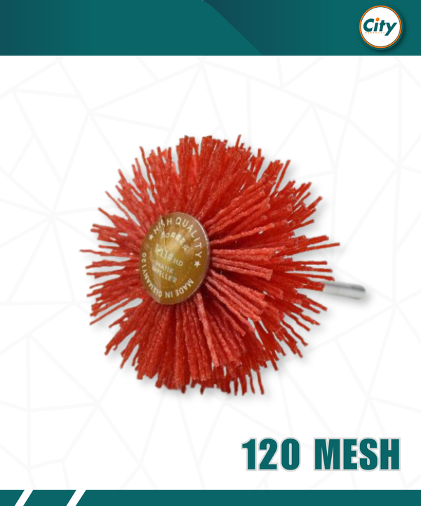১ পিস অ্যাব্রেসিভ নাইলন হুইল ব্রাশ ১২০ গ্রিট লাল CNC Brush