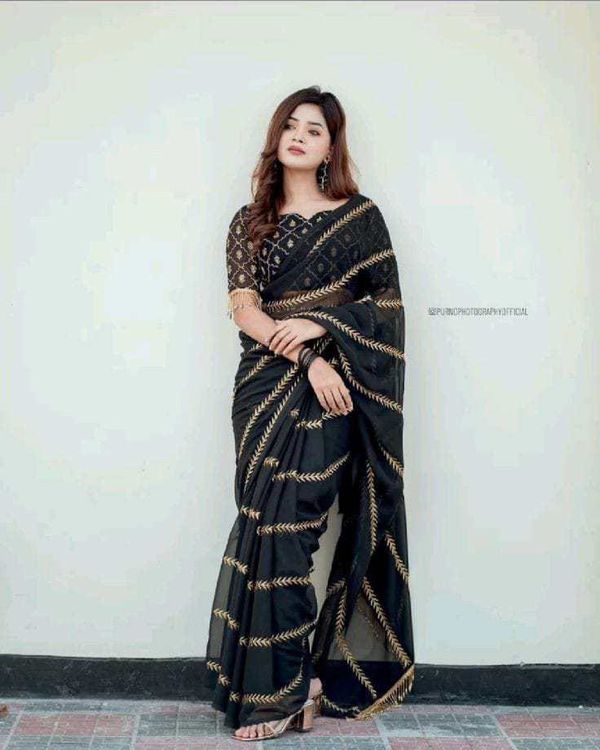 Waitless Jorjet Embroidery Sharee .