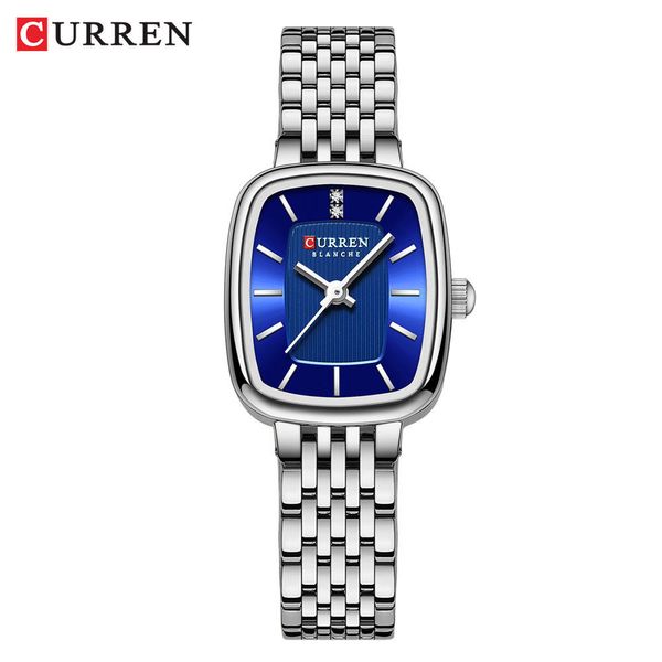 Curren 9093 Ladies Chain Watch- Blue Dial- Silver Bezel- Silver Chain- TF Code CR987CF