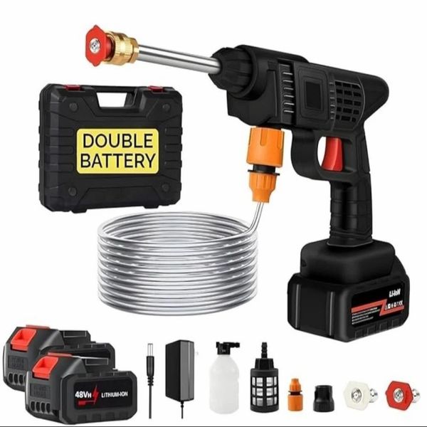 ডাবল ব্যাটারি- BIKE CAR WASHER GUN RECHARGEABLE