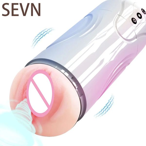 Automatic Male Vibration Masturbator Blowjob Sucking Machine Masturbation Cup Silicone Vaginal Sex Toys for Men Adult Goods