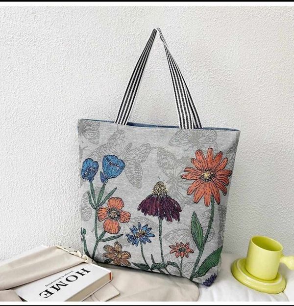 Qute carton floral canvas shoulder bag Total 8 ta design
