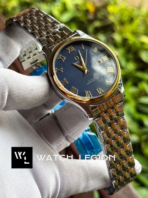 OMEGA DE VILLE TWO TONE BLUE DIAL SWEEP