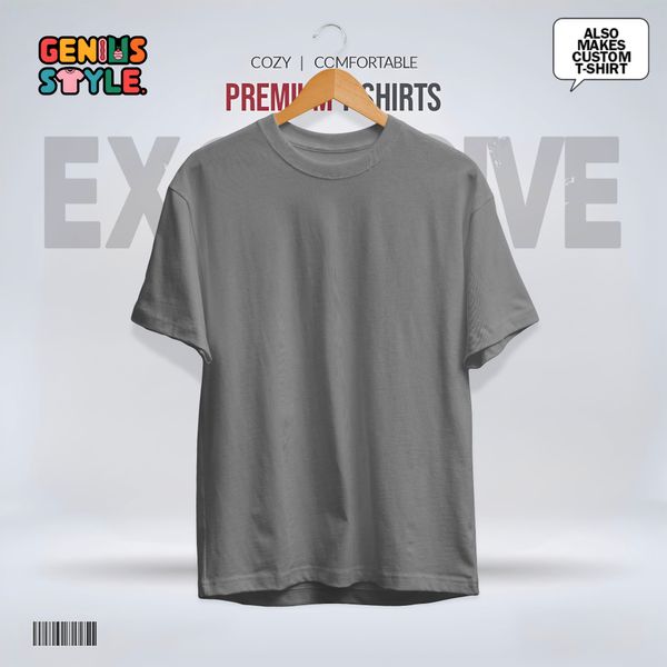 Steel Color Premium Drop Shoulder Solid T-shirt