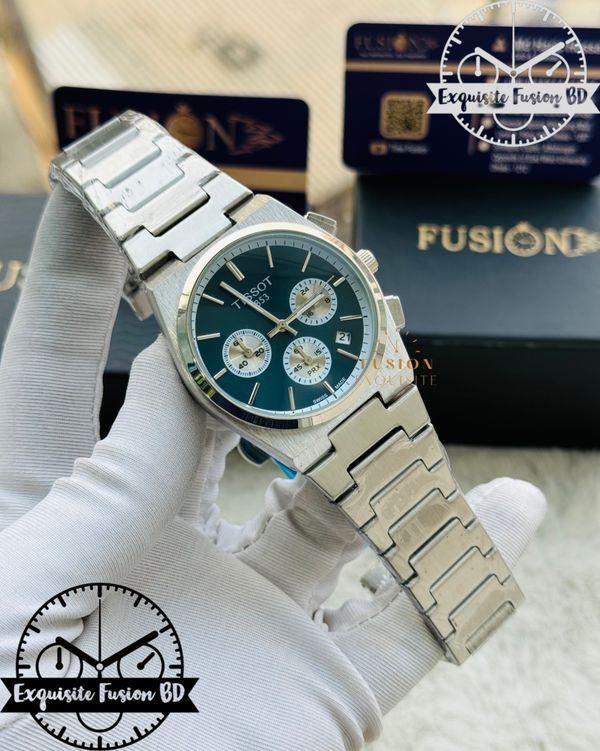 Tissot PRX Silver Blue Chronograph Watch (AA Grade)
