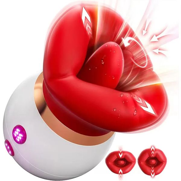 Clitoral Sucking Vibrator 3in1 Tongue Licking Nipple Stimulator Lips Teasing Clitoris Adult Masturbation Sex Toys for Women