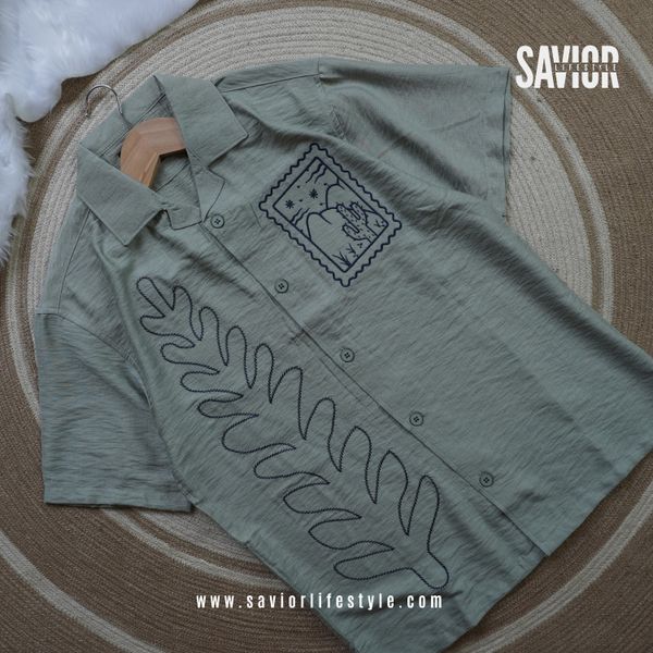 Nature Thread - Drop Shoulder Embroidery Shirt
