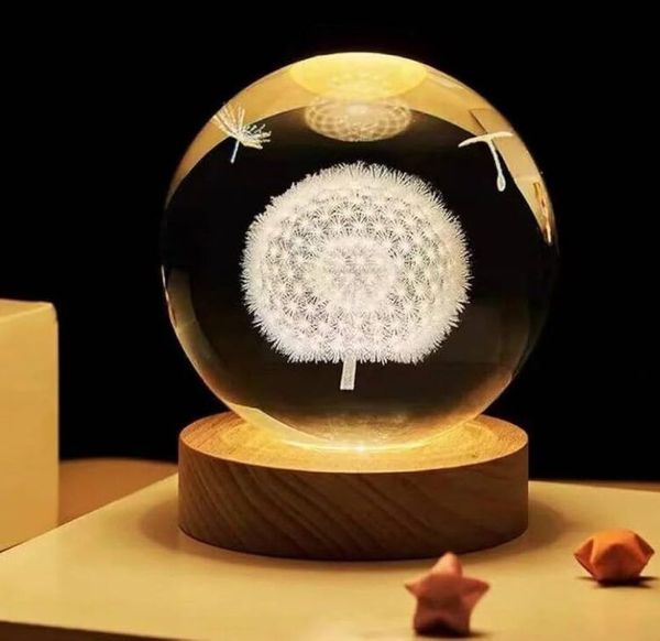 7 Color Changing LED 3D Crystal Ball .