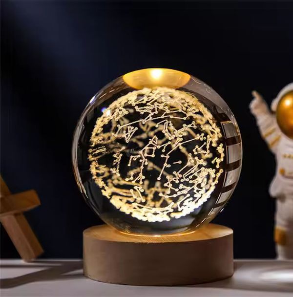 7 Color Changing LED 3D Crystal Ball .